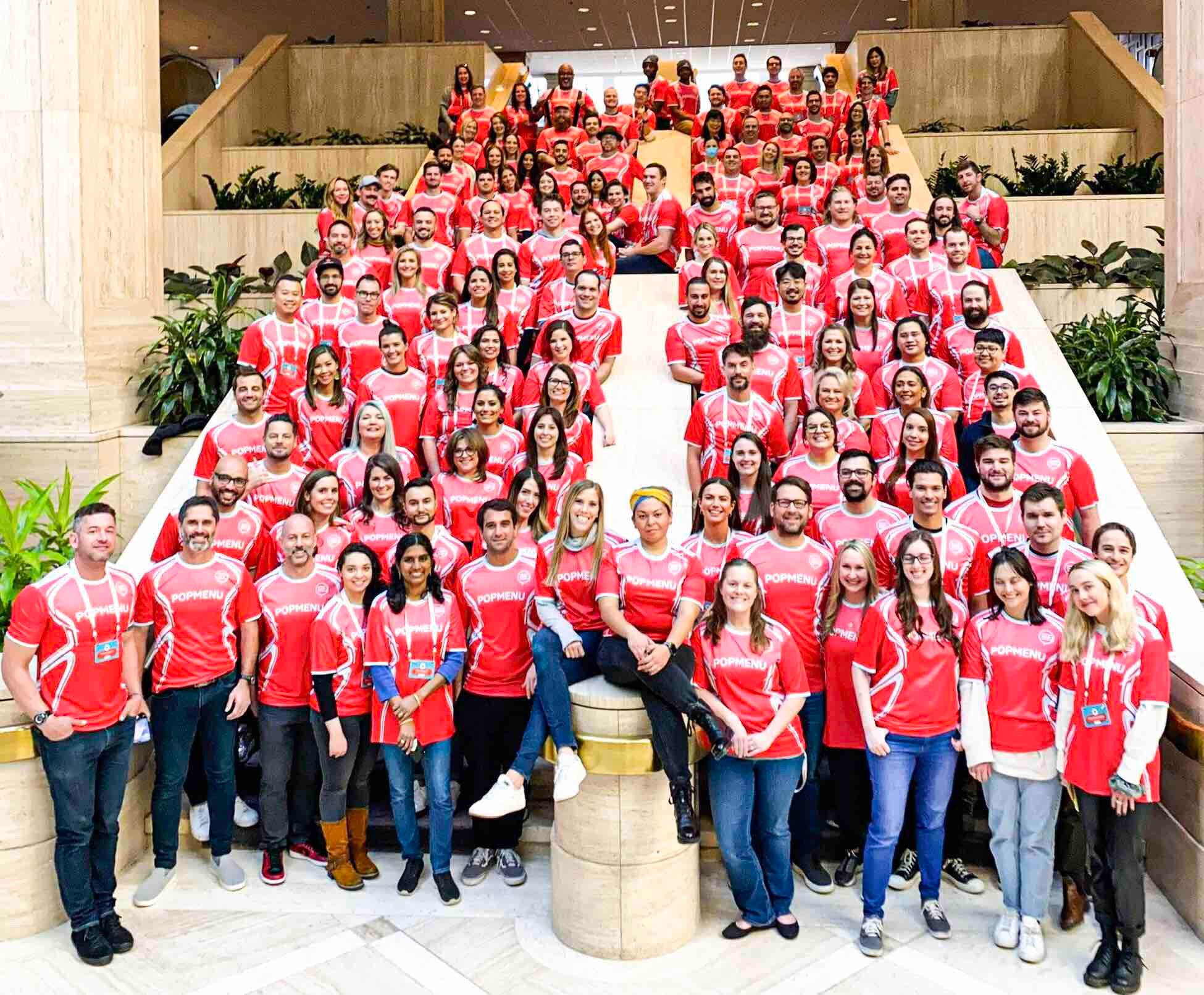 Popmenu January 2022 company kickoff team photo