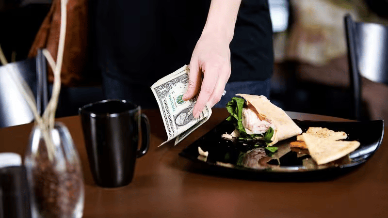Restaurant tip money food