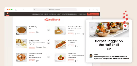 Interactive menu