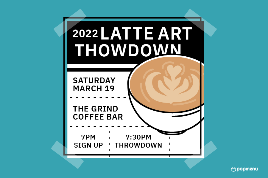 Flyer for a coffee shop’s latte art throwdown event