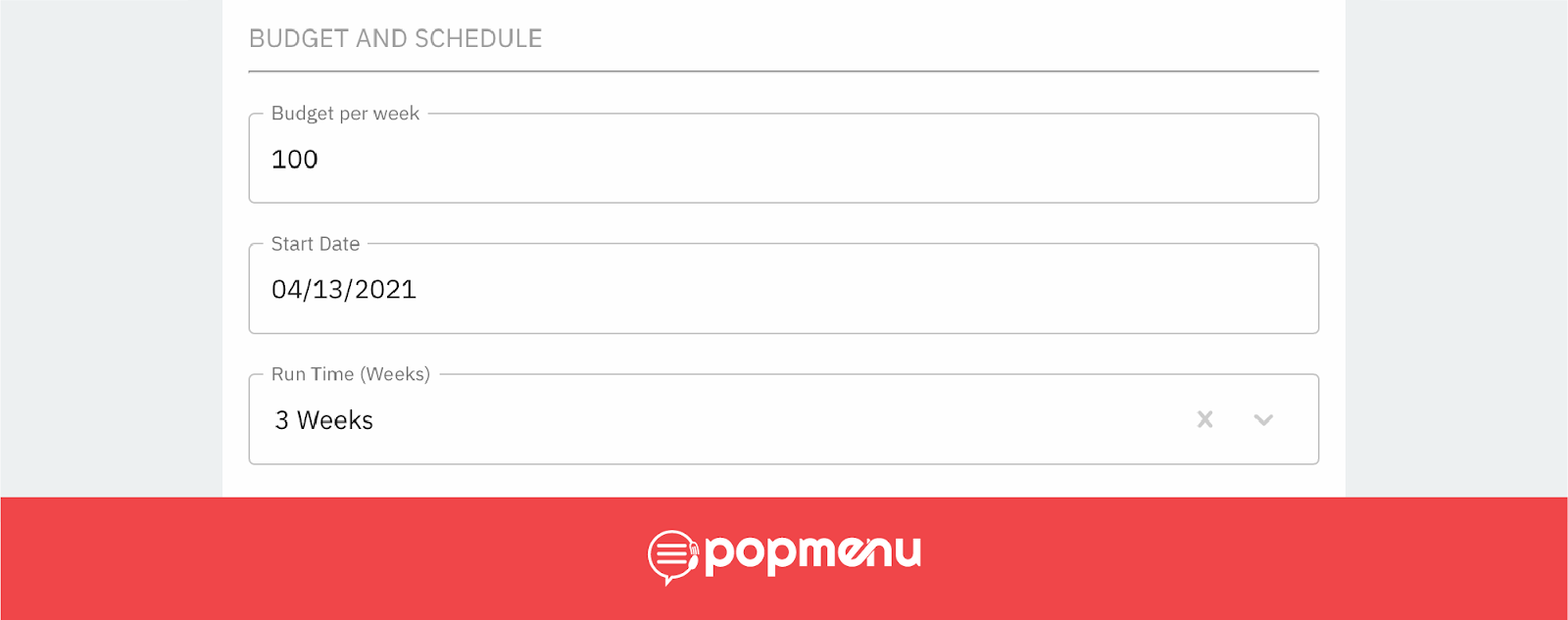 Facebook ad campaign builder with a live ad preview in the MyPop dashboard