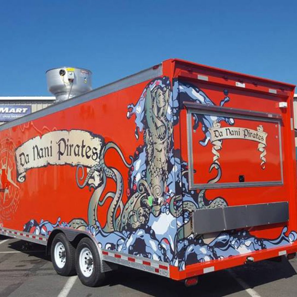 Da Nani Pirates food truck with a mermaid and octopus mural