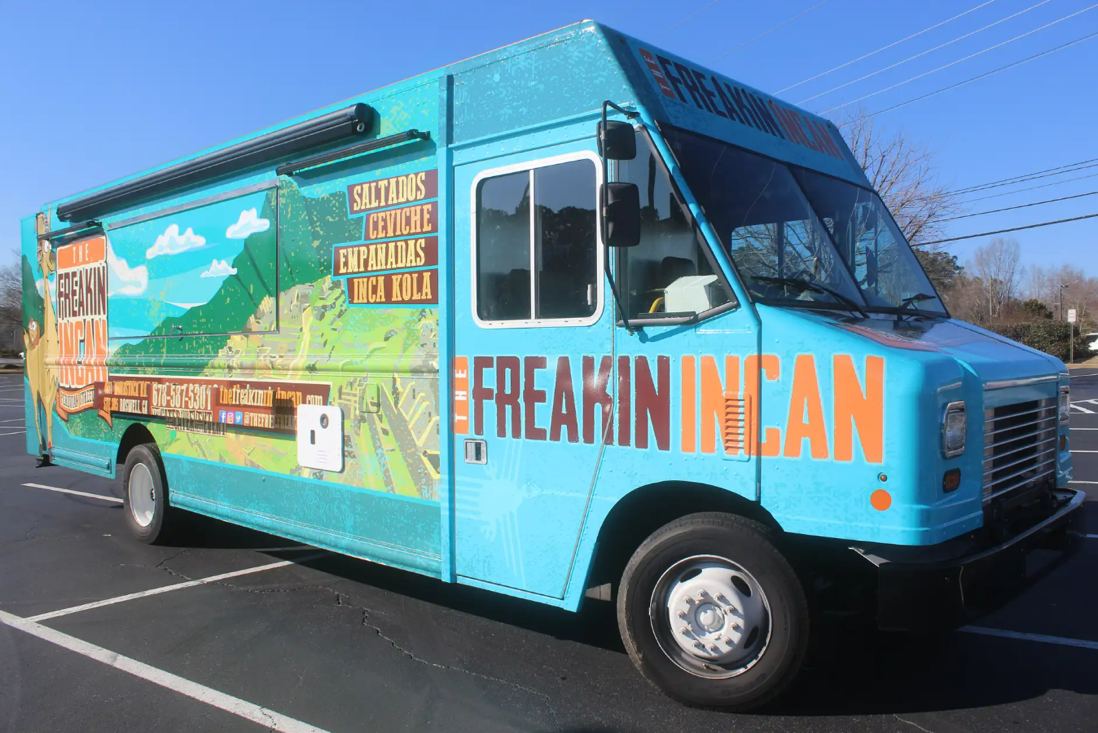 The Freakin Incan food truck with Peruvian-themed murals