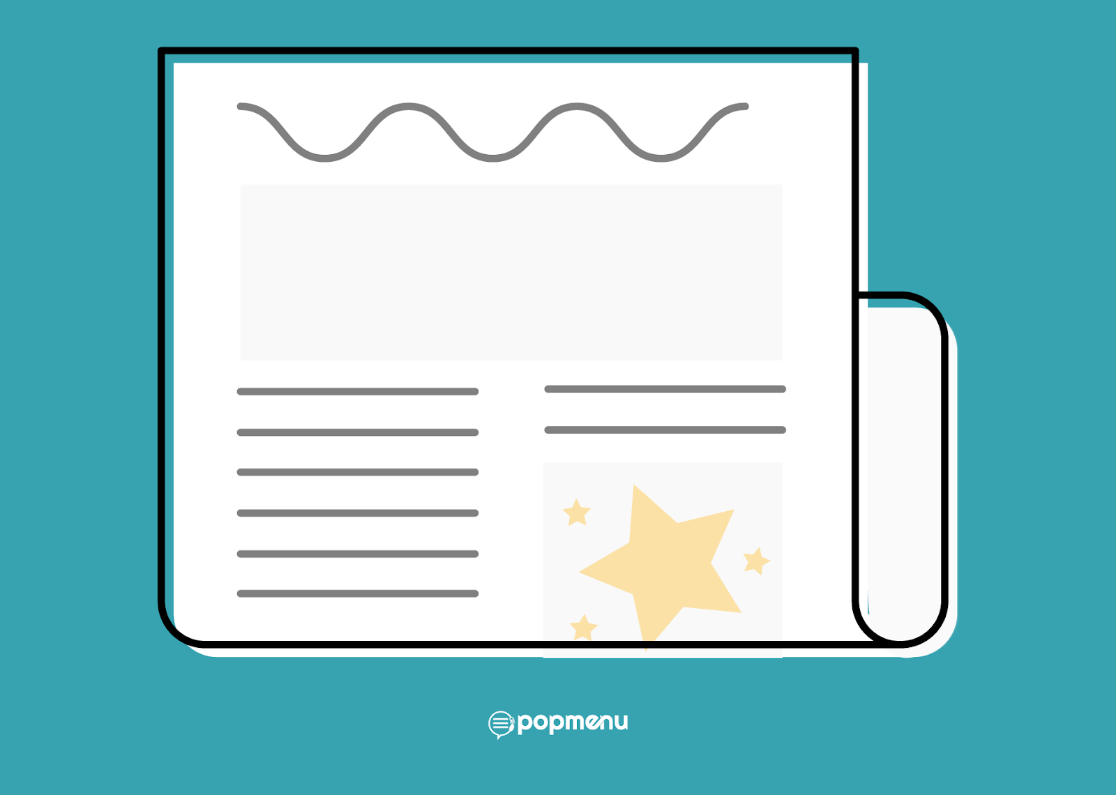 Illustration of a folded newspaper for print ads