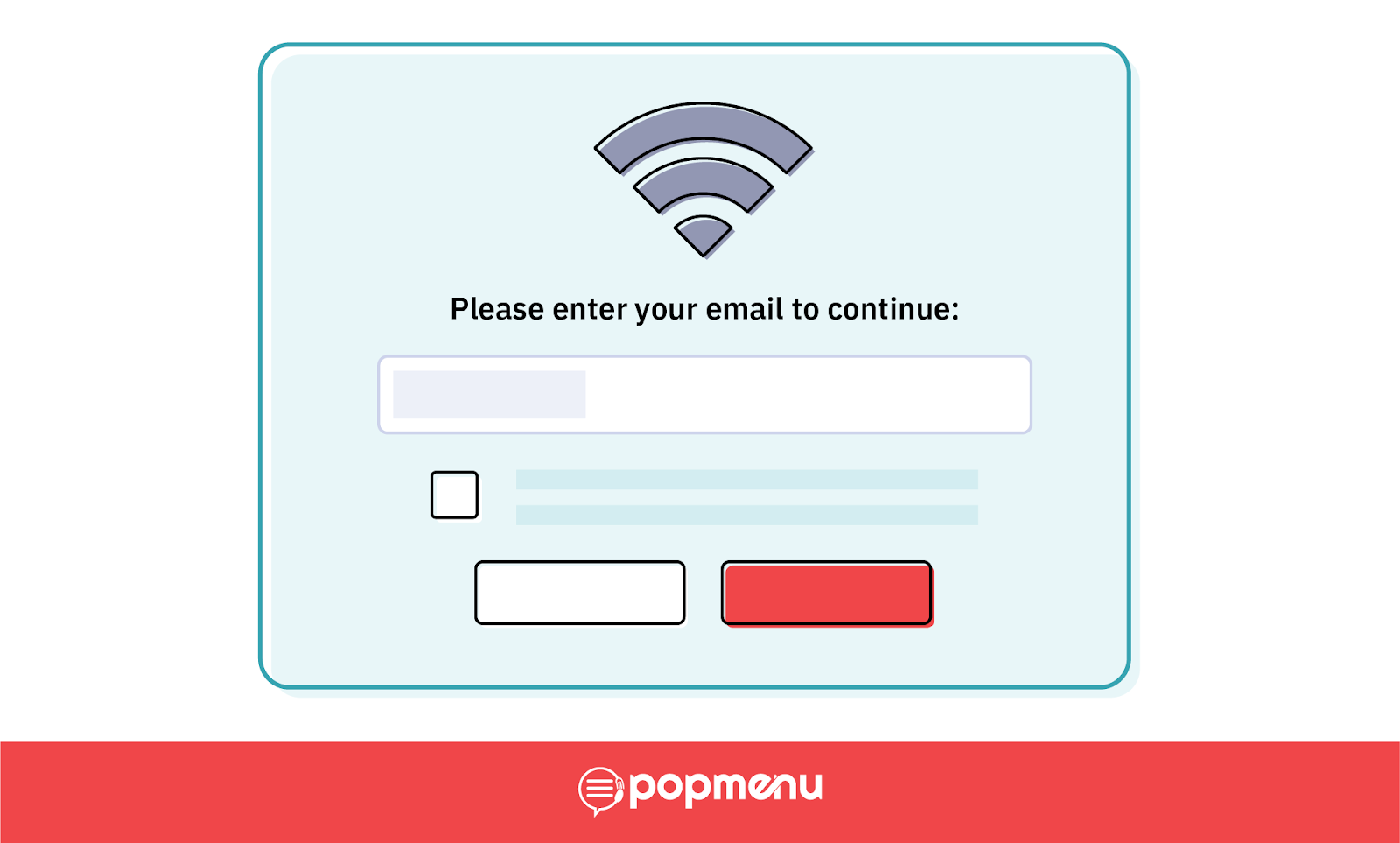 Wifi landing page asking guests to enter their email to continue