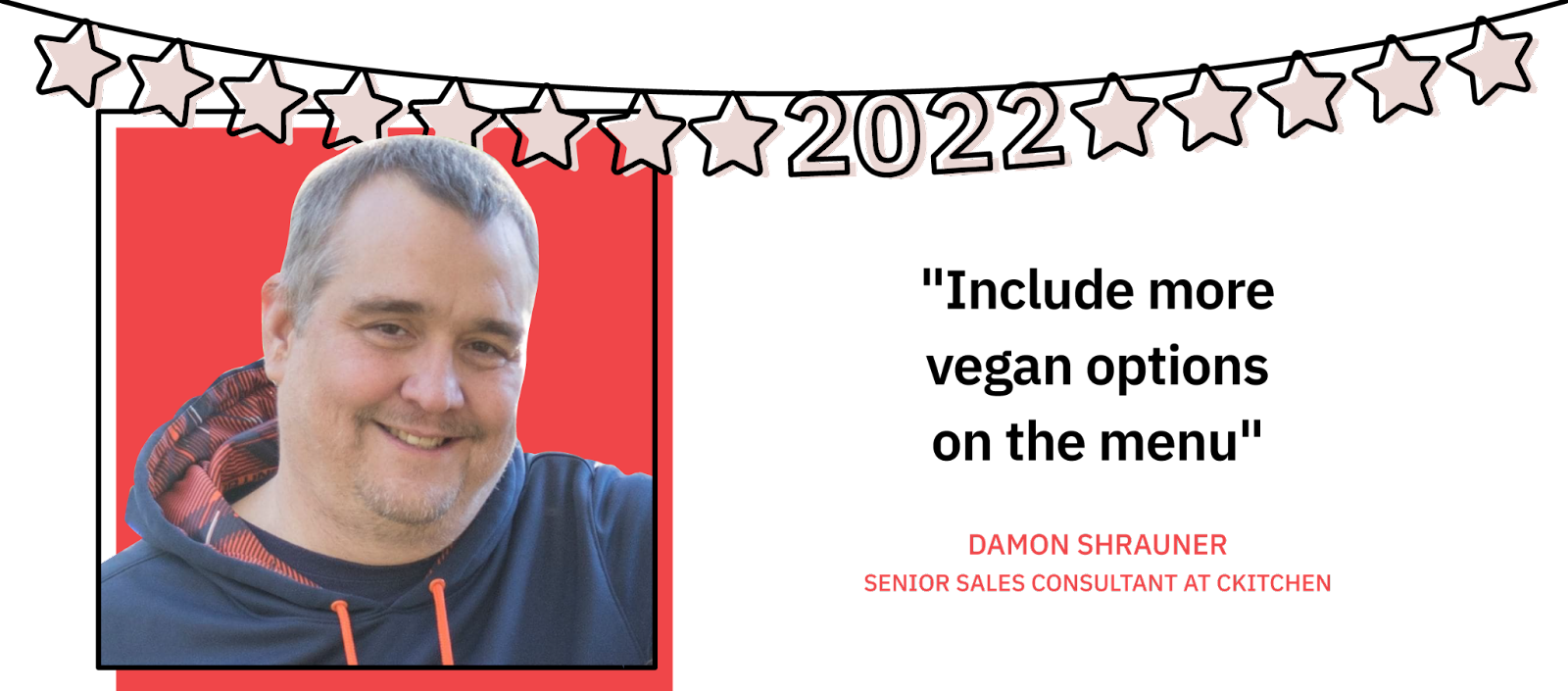 Damon Shrauner, senior sales consultant at CKitchen, 2022 resolutions graphic
