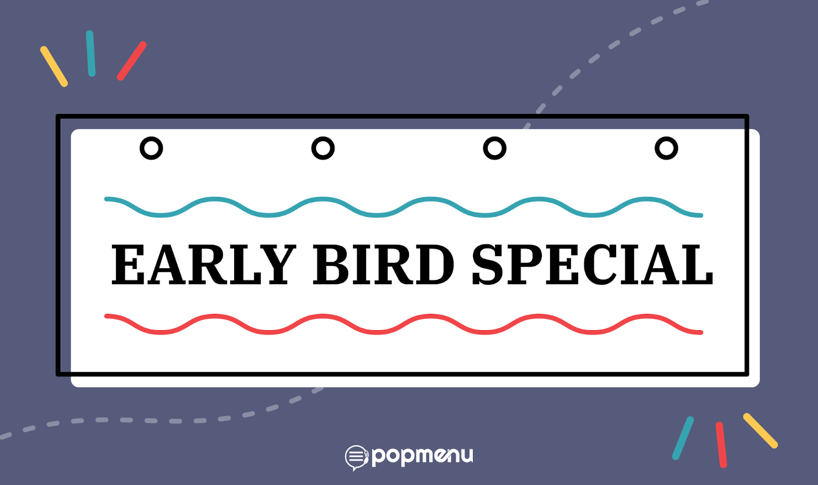 Illustration of an “Early Bird Special” sign for off-peak dining hours