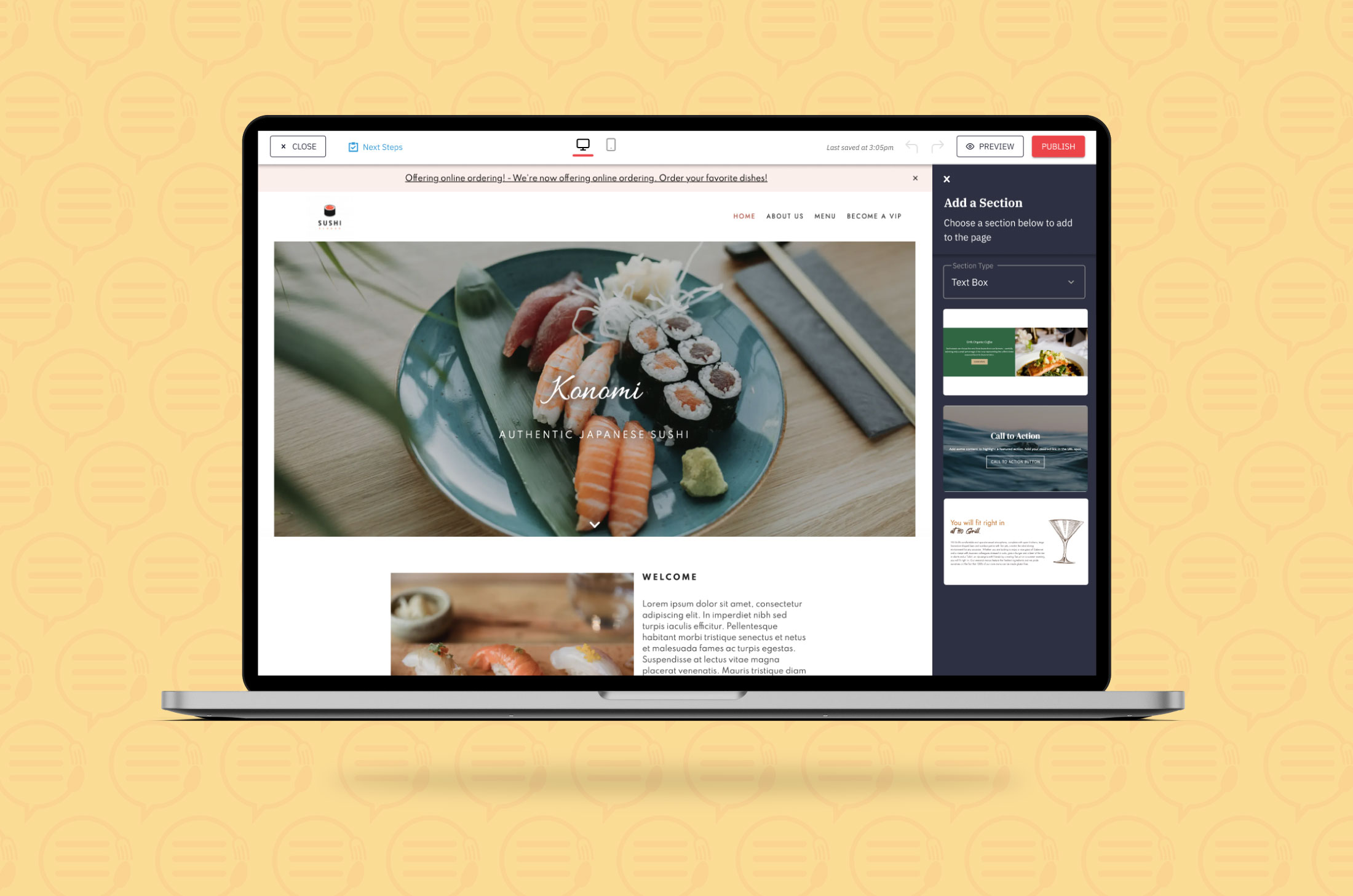 Restaurant website design doesn't require a designer anymore