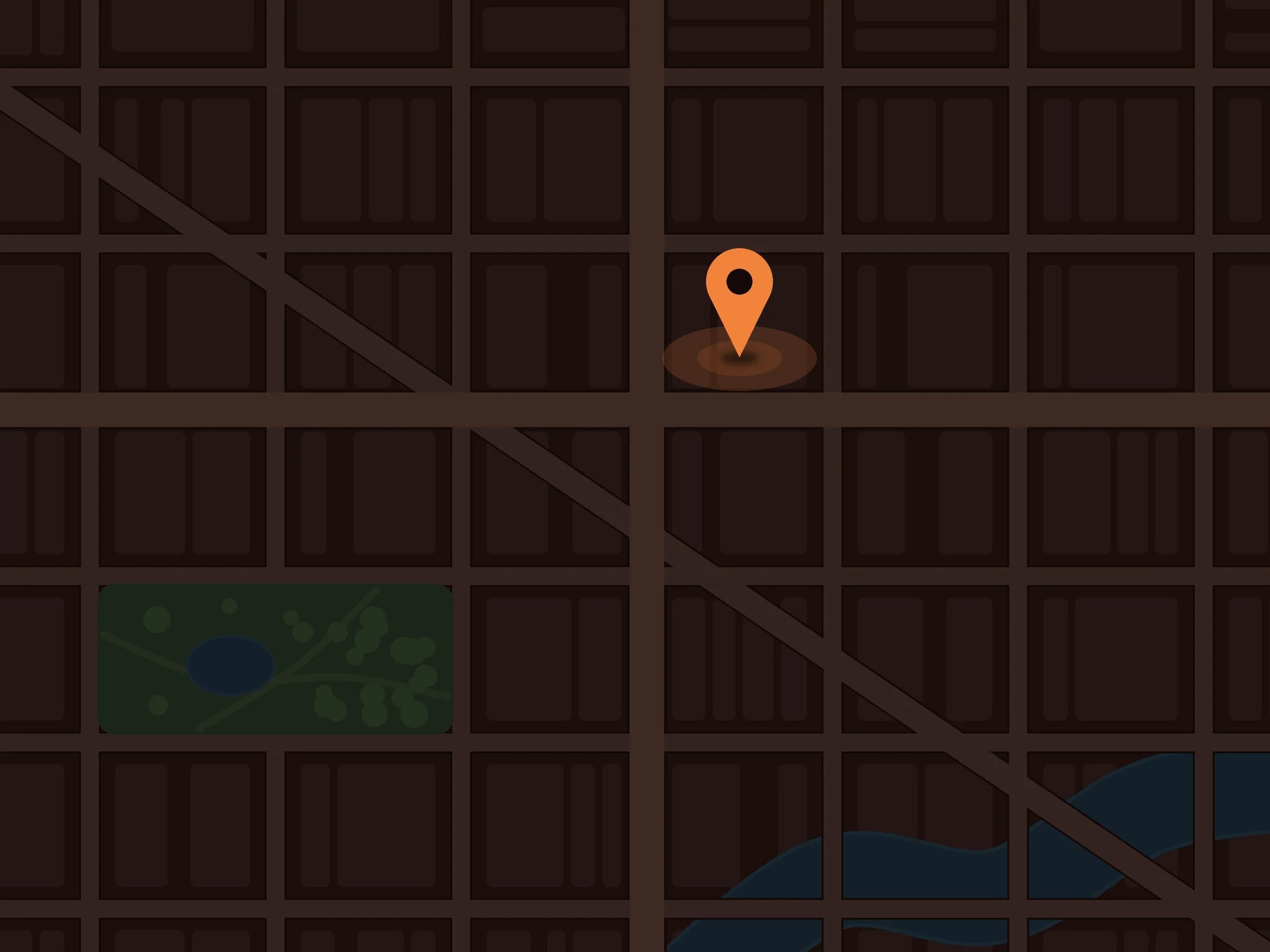 Illustrated street map of the neighborhood around Lift Bistro, with a pin marking the restaurant beside a park