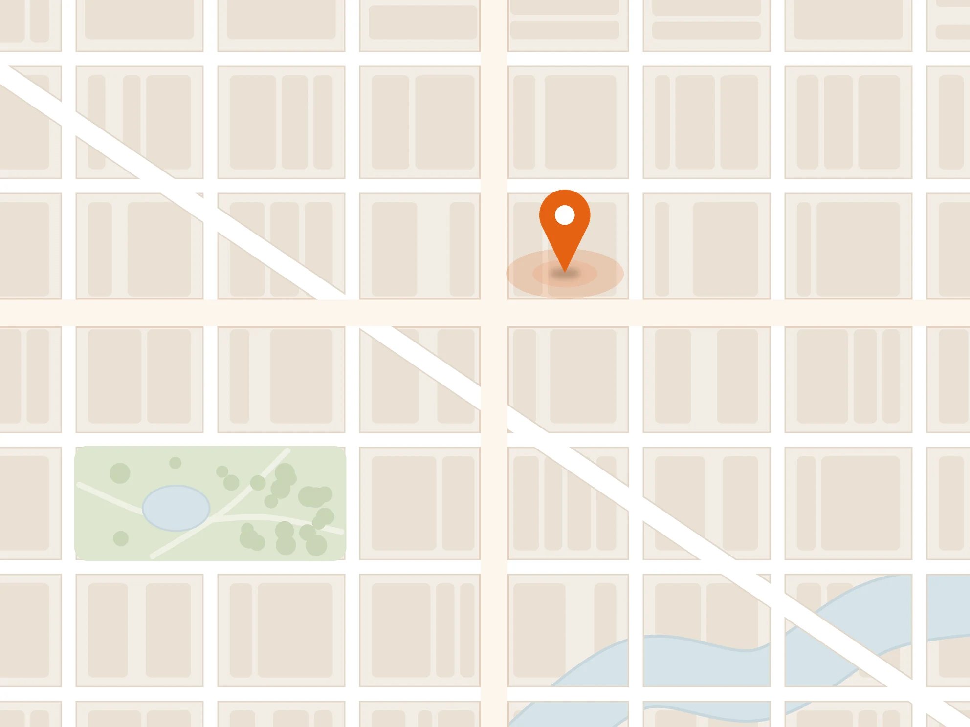 Illustrated street map of the neighborhood around Lift Bistro, with a pin marking the restaurant beside a park