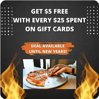 A holiday gift card sale promotional graphic