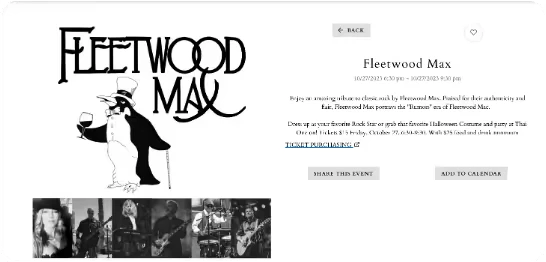 A Fleetwood Max tribute band event promotional graphic