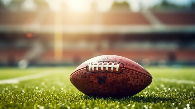 Football on a stadium field, promoting the Big Game Sunday ordering event