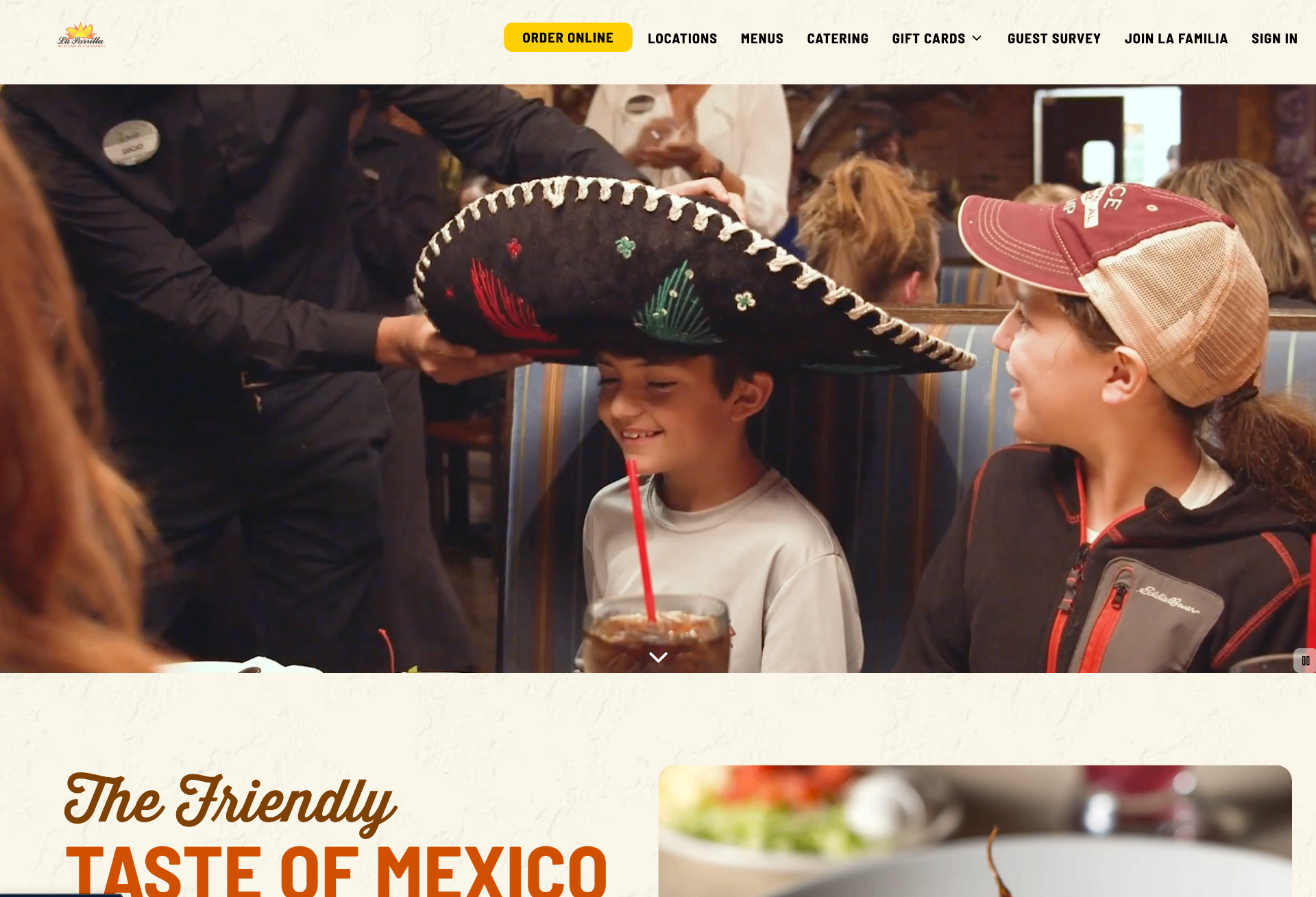 La Parrilla Mexican website