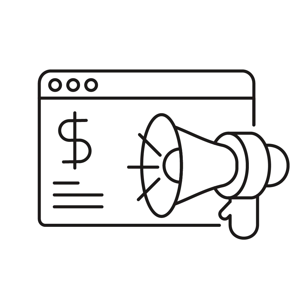 Paid advertising icon.