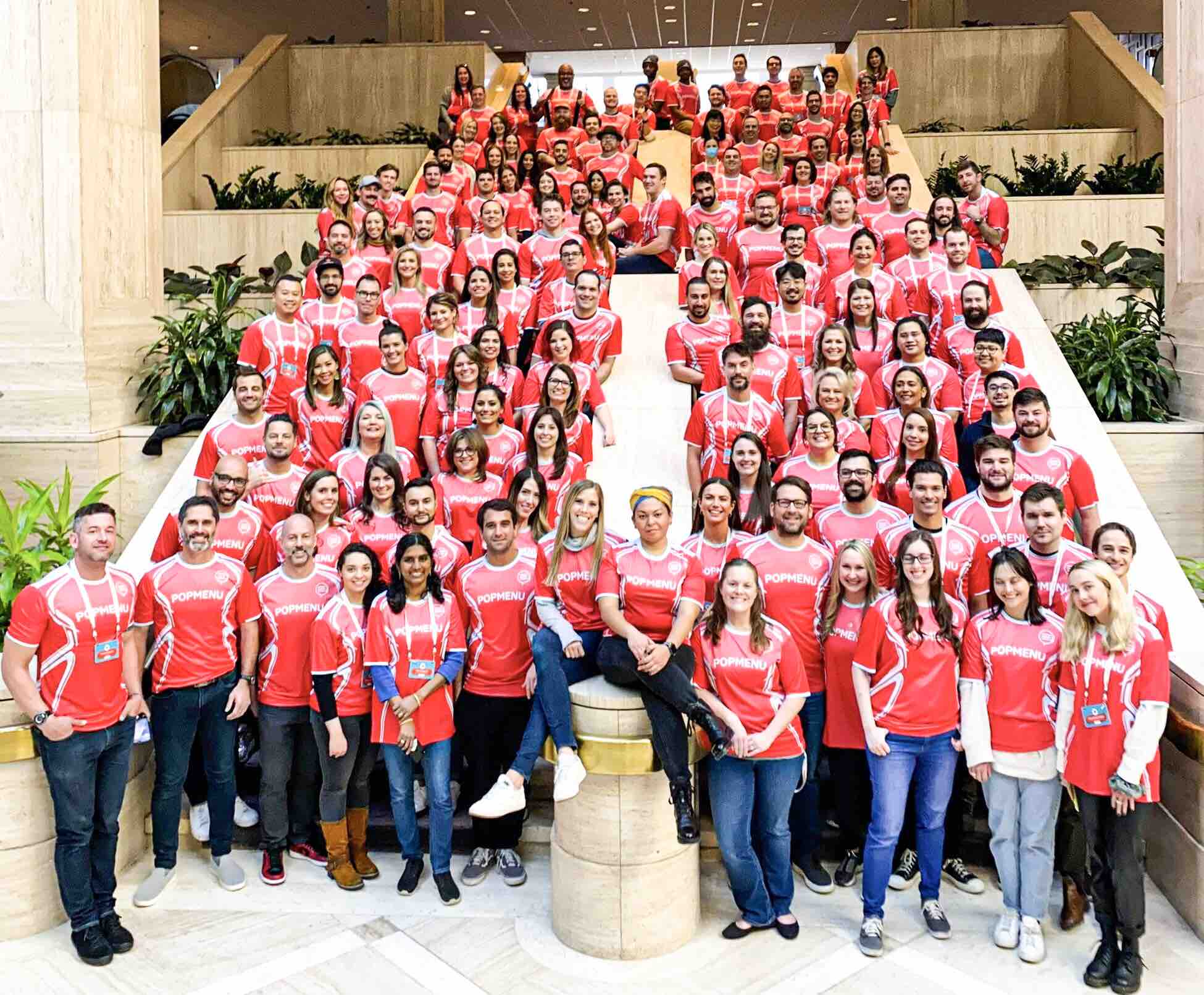 Popmenu January 2022 company kickoff team photo